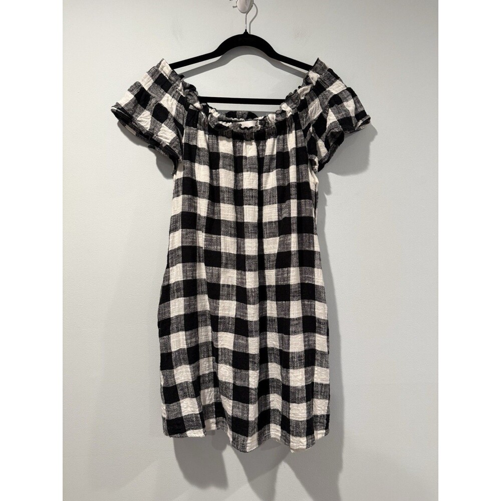 Corey Lynn Calter Anthropologie Dress XS Gingham Plaid Linen Lined Preppy Travel